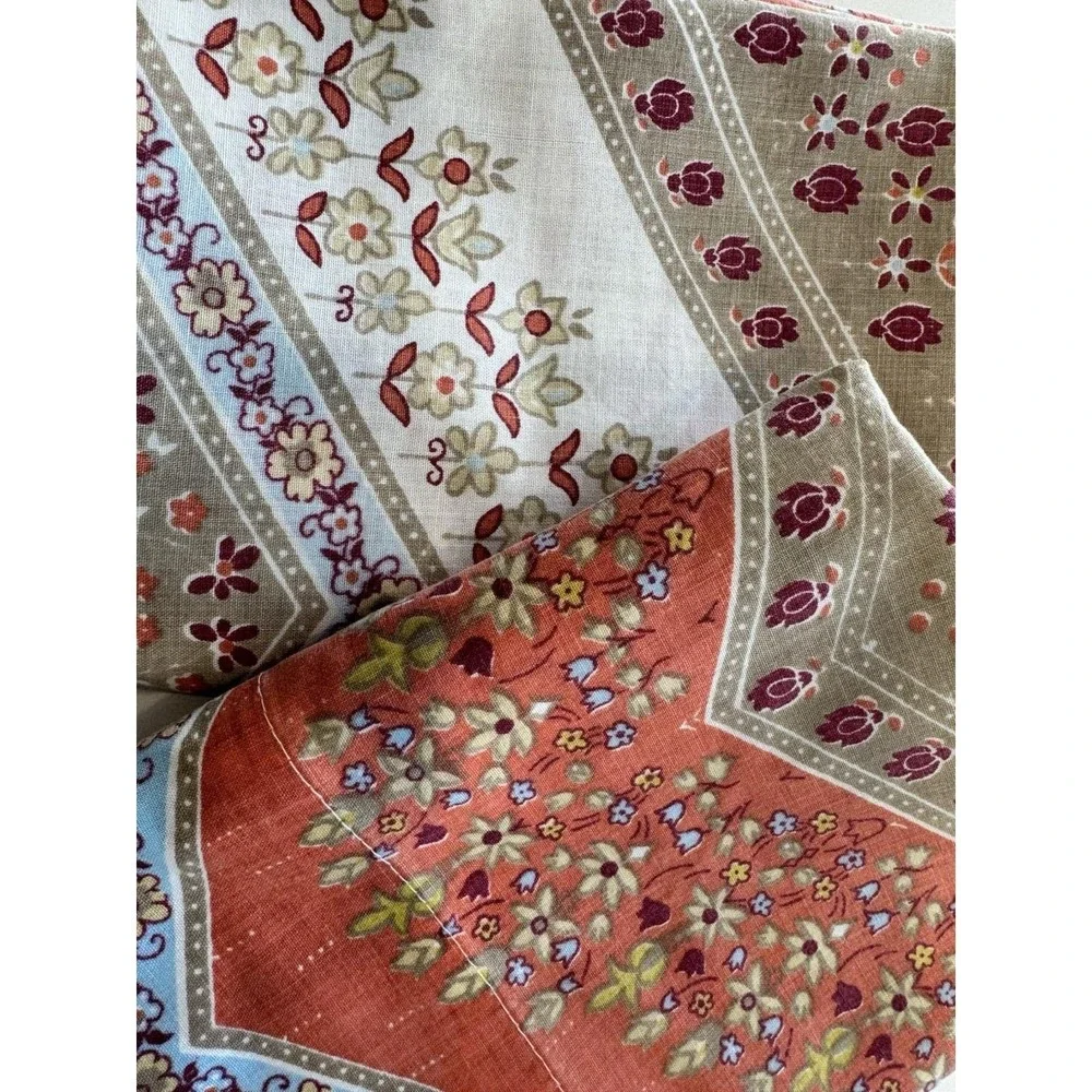 Lot 2 Vintage Cannon‎ Monticello Standard Pillowcases Floral Boho Earth Tones
